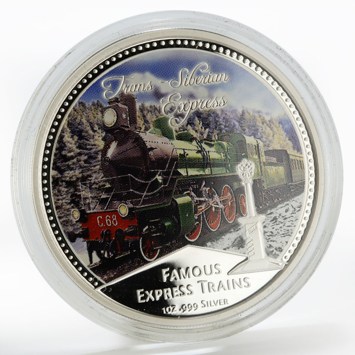 Niue set 4 coins Famous Express Trains proof colored silver 2010