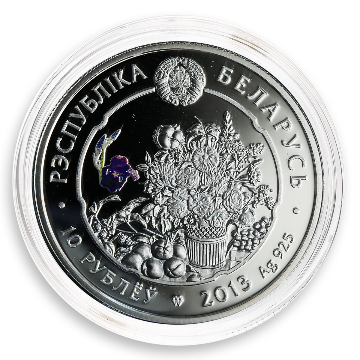 Belarus 10 Roubles Series Beauty of Flowers Carnation Flora Proof coin 2013