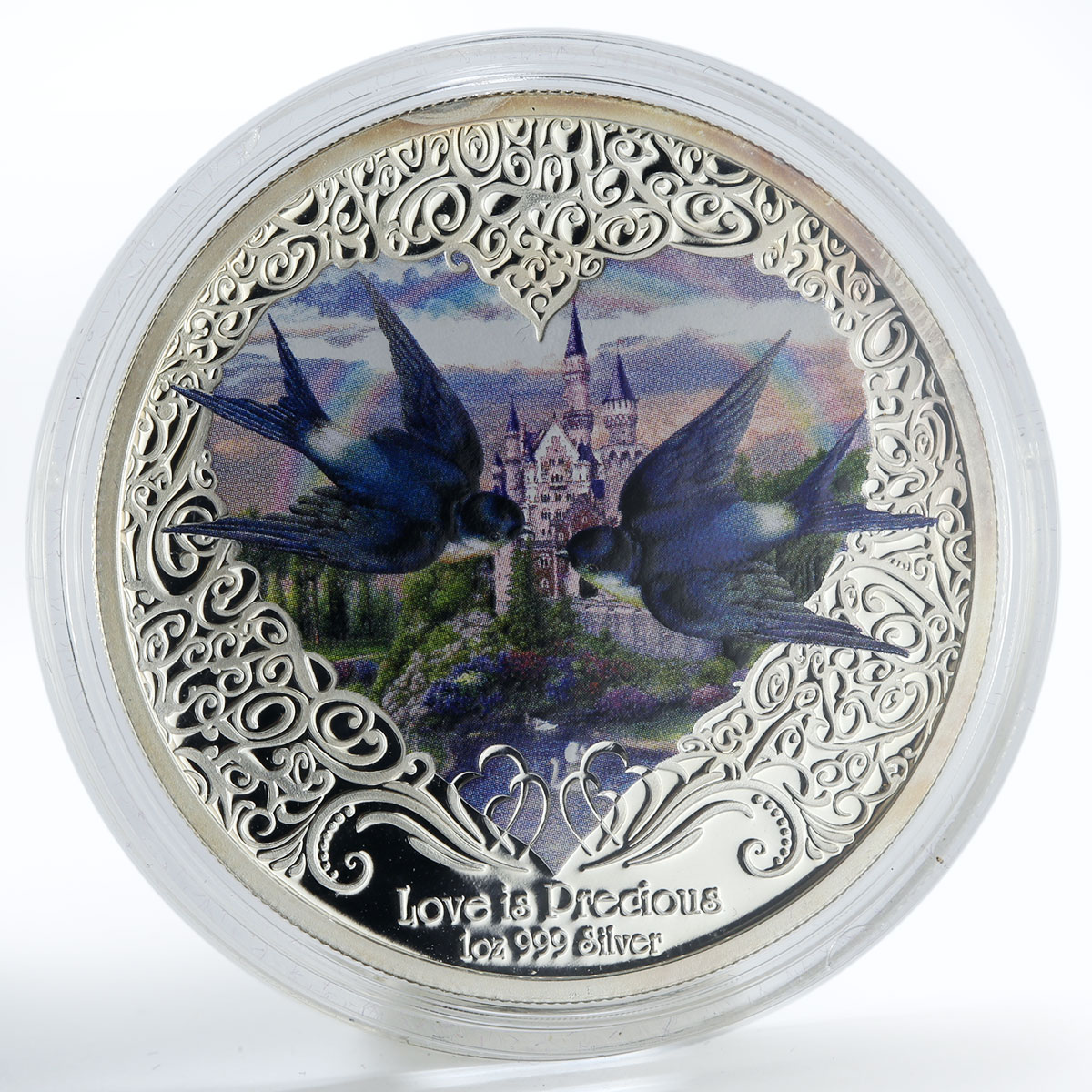 Niue 2 dollars Love is Precious swallows colored silver coin 2013