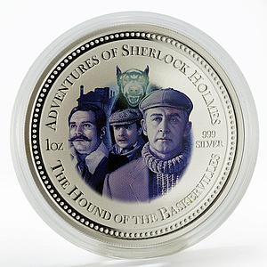 Cook Islands 2 dollars Adventures of Sherlock Holmes colored silver coin 2007