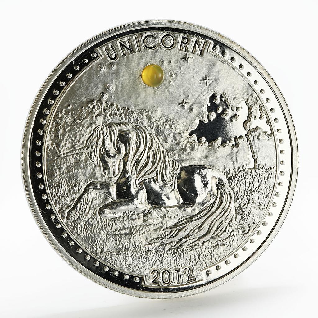 Cameroon 1000 francs Unicorn opal silver coin 2012