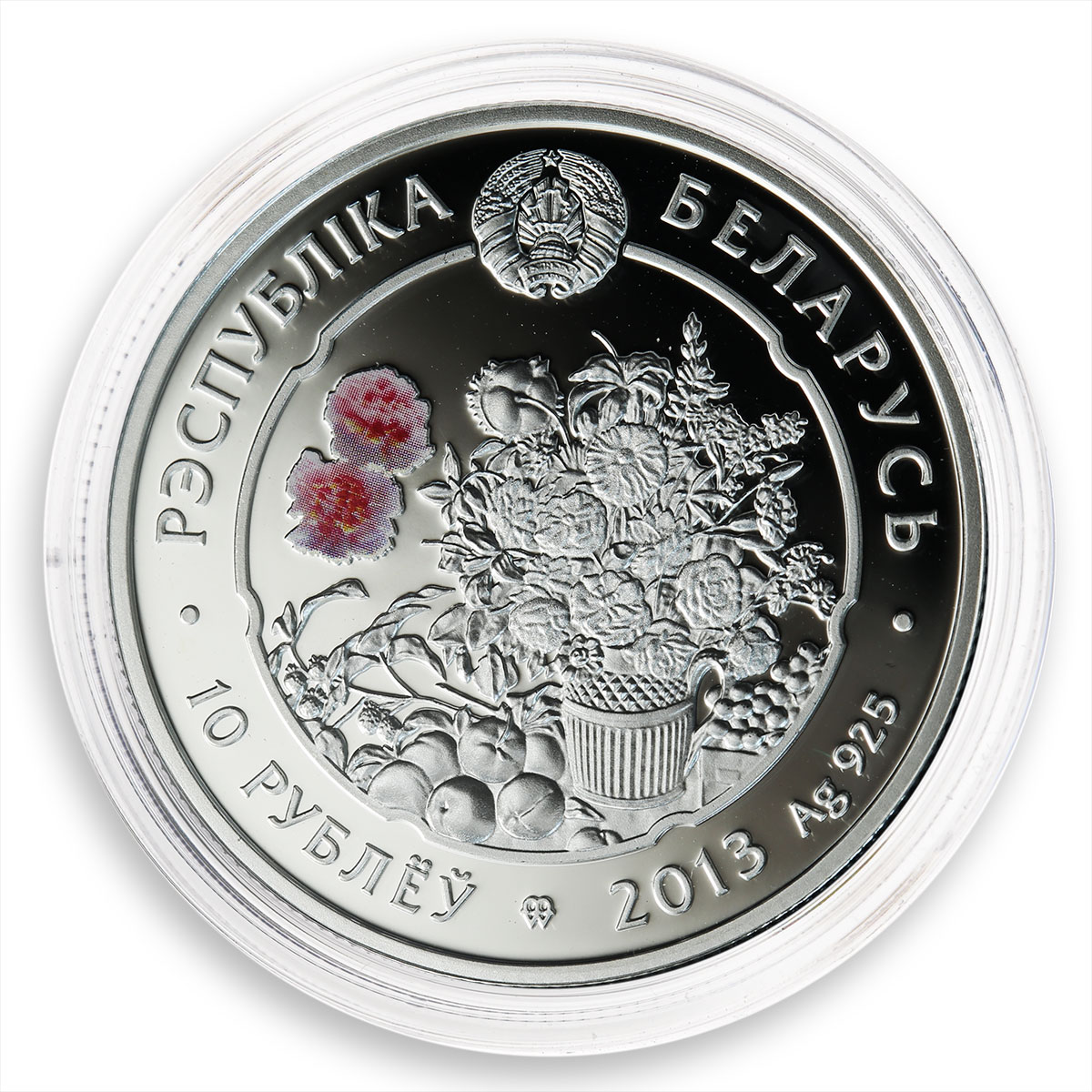 Belarus 10 Roubles Series Beauty of Flowers Lilium Flora Proof coin 2013