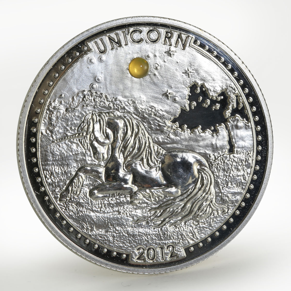 Cameroon 1000 francs Unicorn opal silver coin 2012