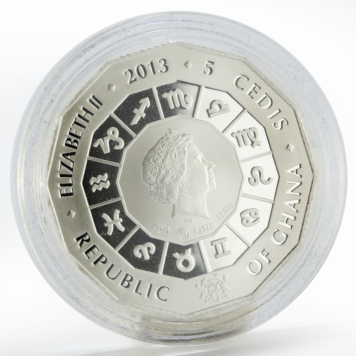 Ghana 5 cedis The Talisman of Luck gilded proof silver coin 2013