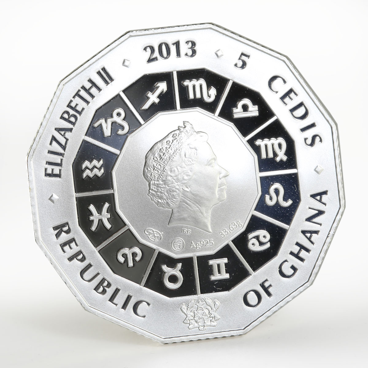 Ghana 5 cedis The Talisman of Luck gilded proof silver coin 2013