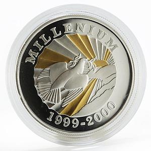 Haiti 500 gourdes The New Millennium bird proof silver coin 1999