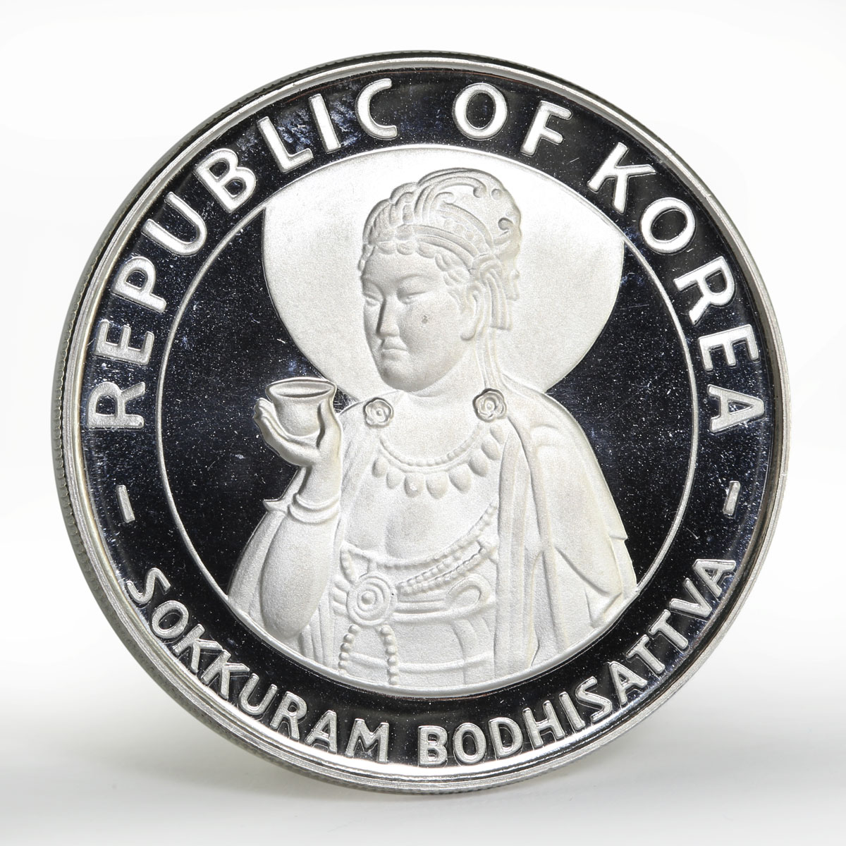 Korea 500 won Sokkuram Bodhisattva proof silver coin 1970