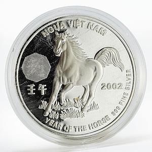 Vietnam 10000 dong Year of the Horse proof silver coin 2002