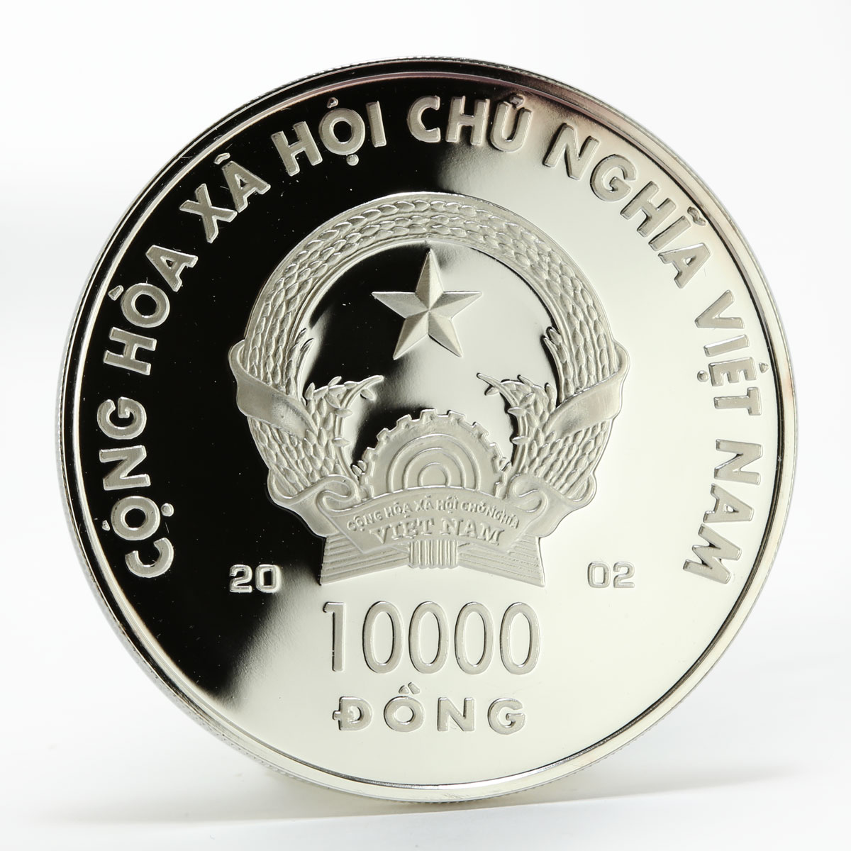 Vietnam 10000 dong Year of the Horse hologram proof silver coin 2002