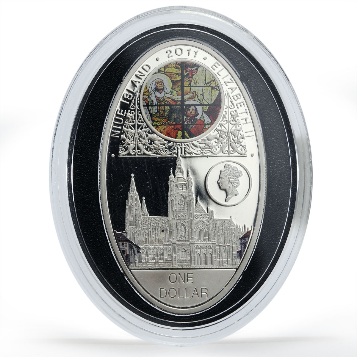 Niue 1 dollar St. Vitus Cathedral Prague proof silver coin 2011