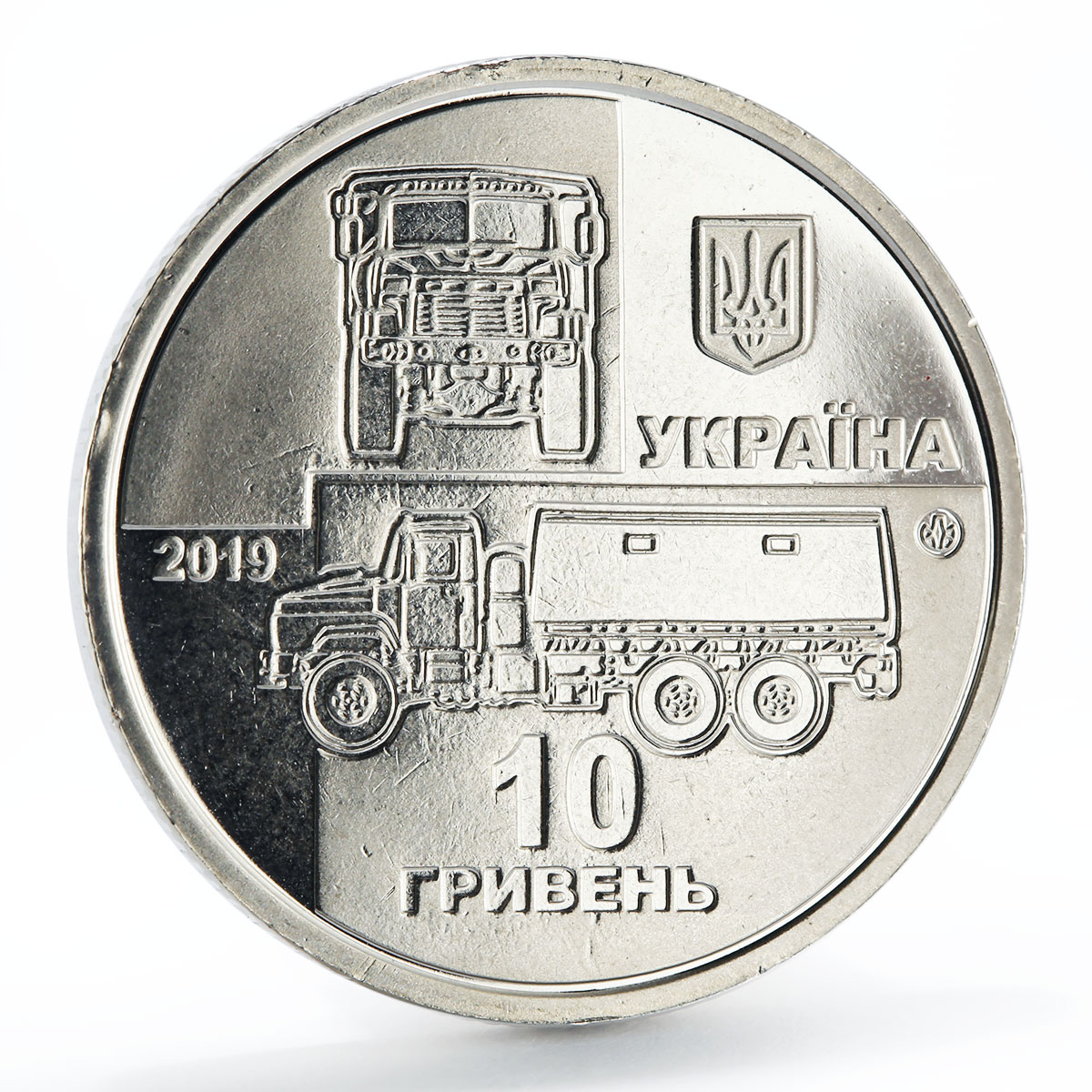Ukraine 10 hryven KrAZ-6322 Soldier 25 coins per roll 2019