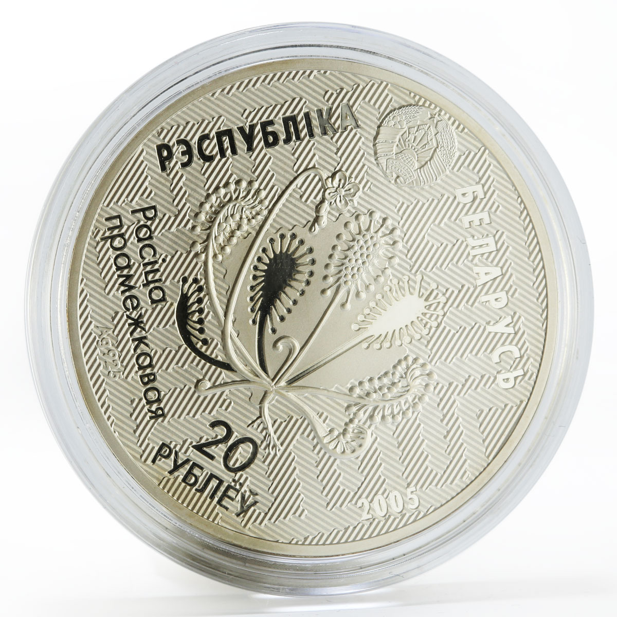 Belarus 20 rubles Bogs of Almany owl proof silver coin 2005