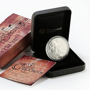 Tuvalu 1 dollar Great Composer Robert Schumann silver proof coin 2010