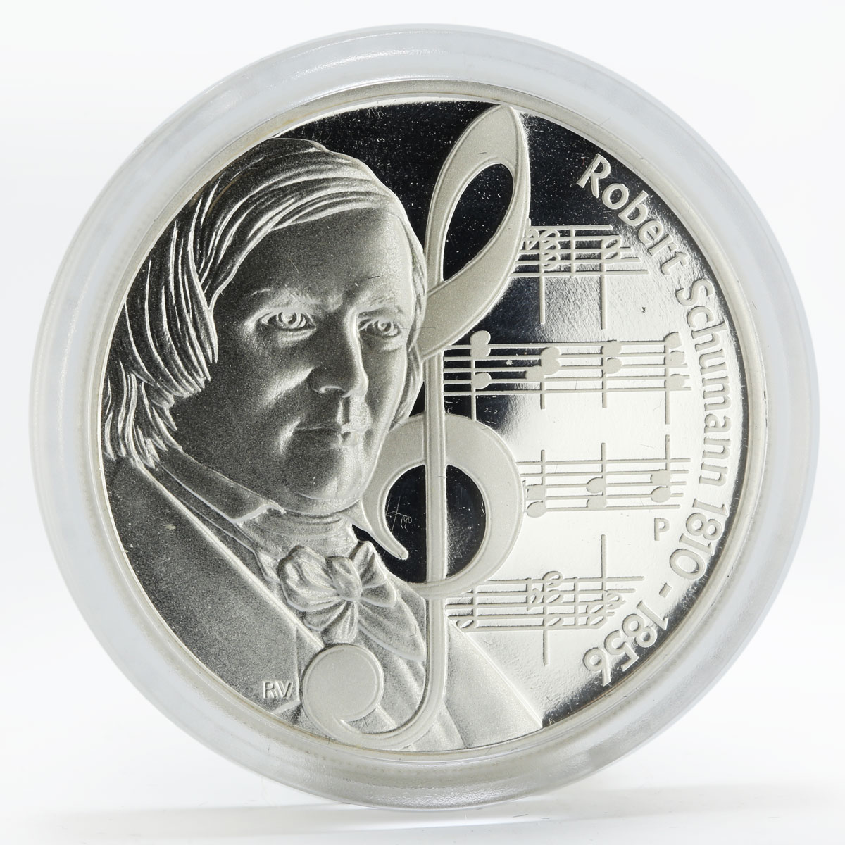 Tuvalu, 1 dollar, Great Composer, Robert Schumann, silver proof coin, 2010