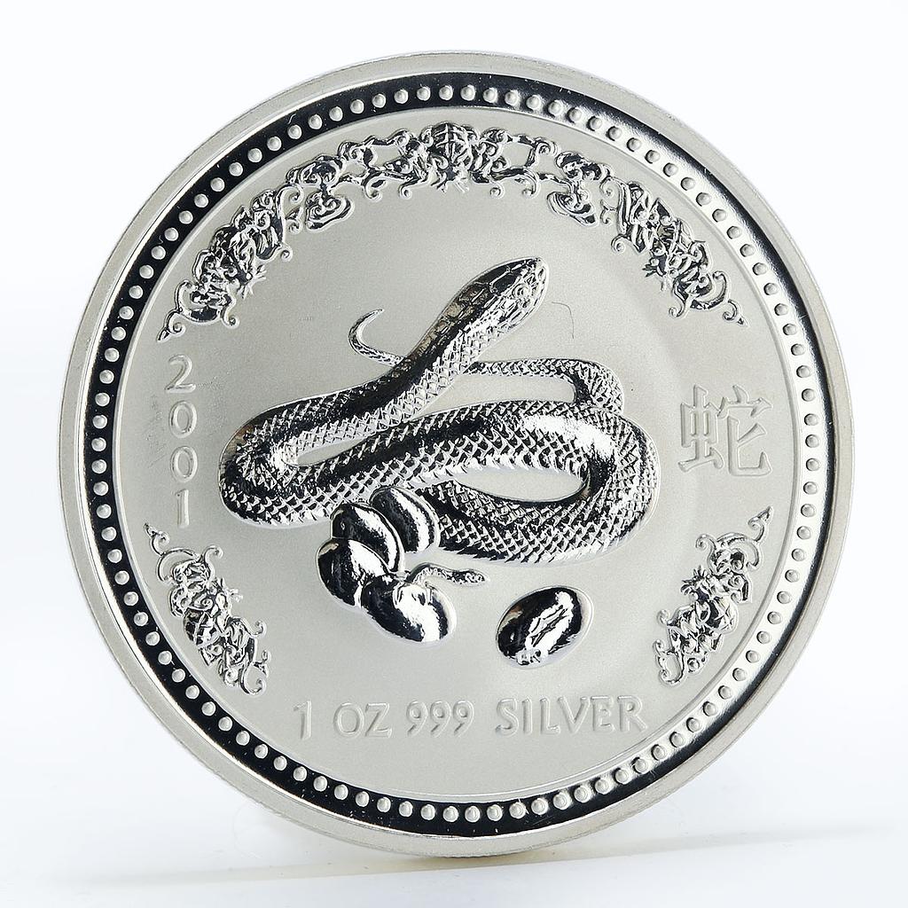 Australia 1 Dollar Year of the Snake Lunar Series I silver coin 2001