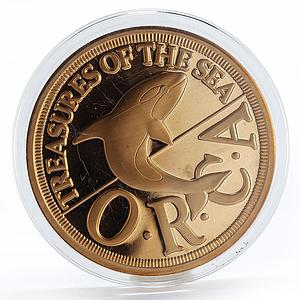 Sealand 2 1/2 dollars ORCA Dolphin proof bronze coin 1994