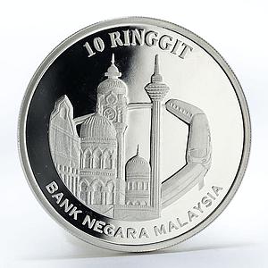 Malaysia 10 ringgit 45th Anniversary of Federation proof silver coin 2002