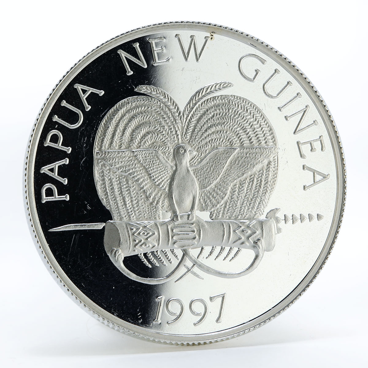 Papua New Guinea 5 kina Summer Olympics Sydney Sailboarding silver coin 1997