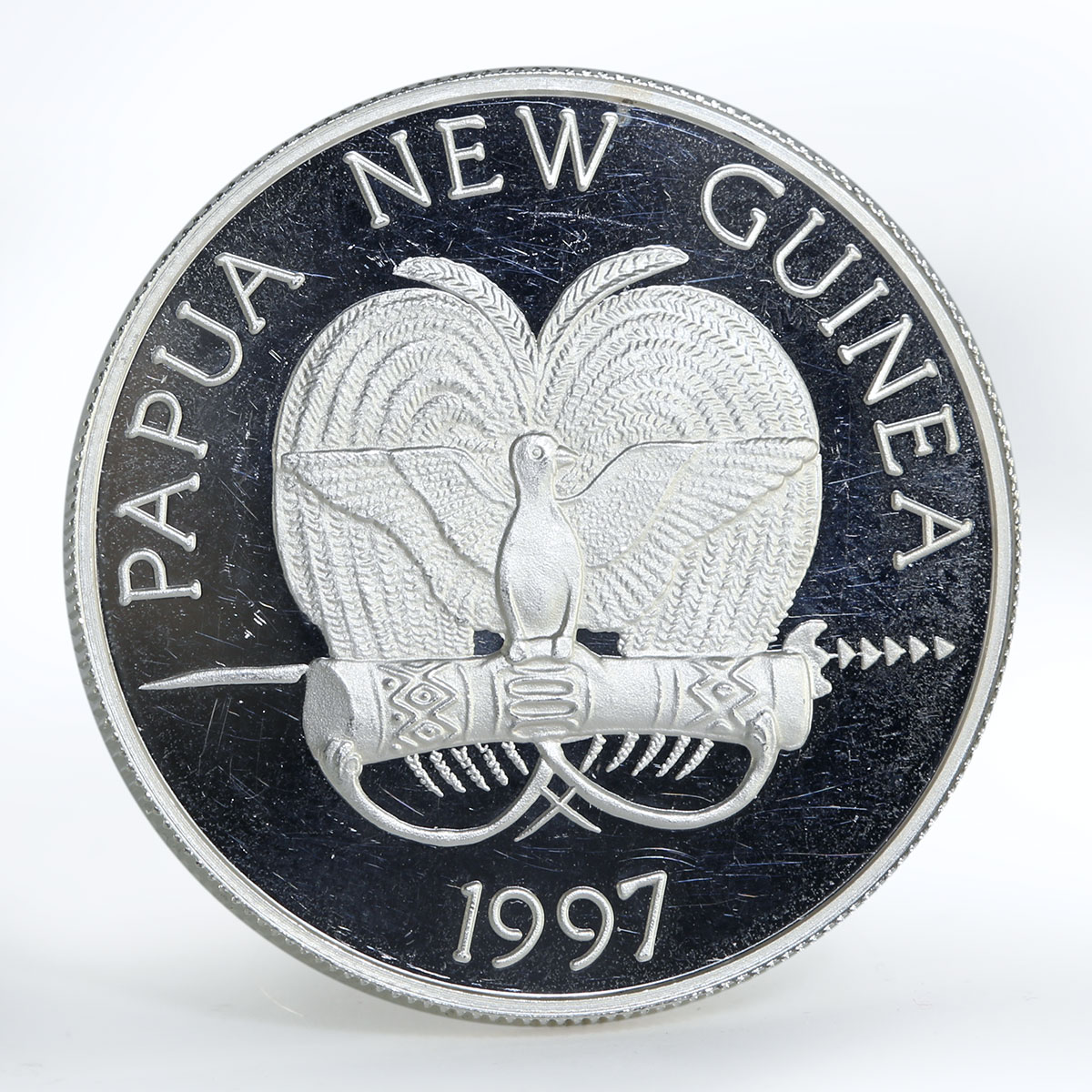 Papua New Guinea 5 kina Summer Olympics Sydney Sailboarding silver coin 1997