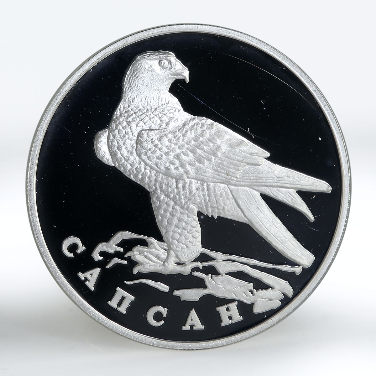 Russia 1 ruble Red Book Peregrine Falcon proof silver coin 1996