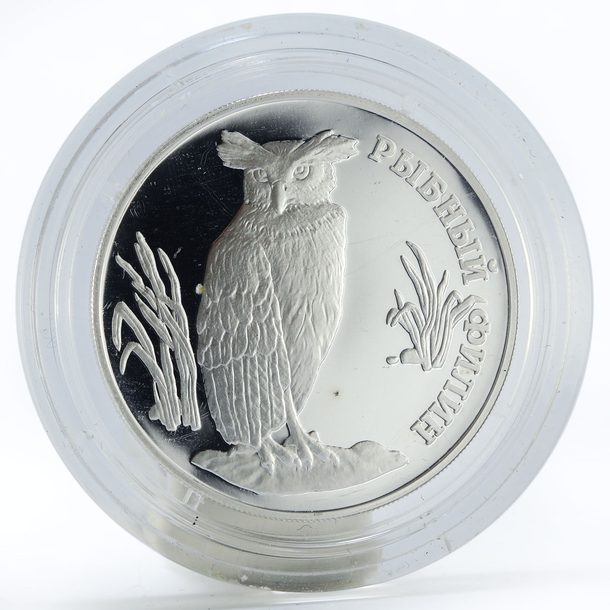 Russia 1 ruble Red Book Fish Eagle-Owl proof silver coin 1993