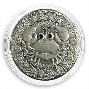 Belarus 20 Roubles Zodiac Signs Series Cancer silver coin 2009