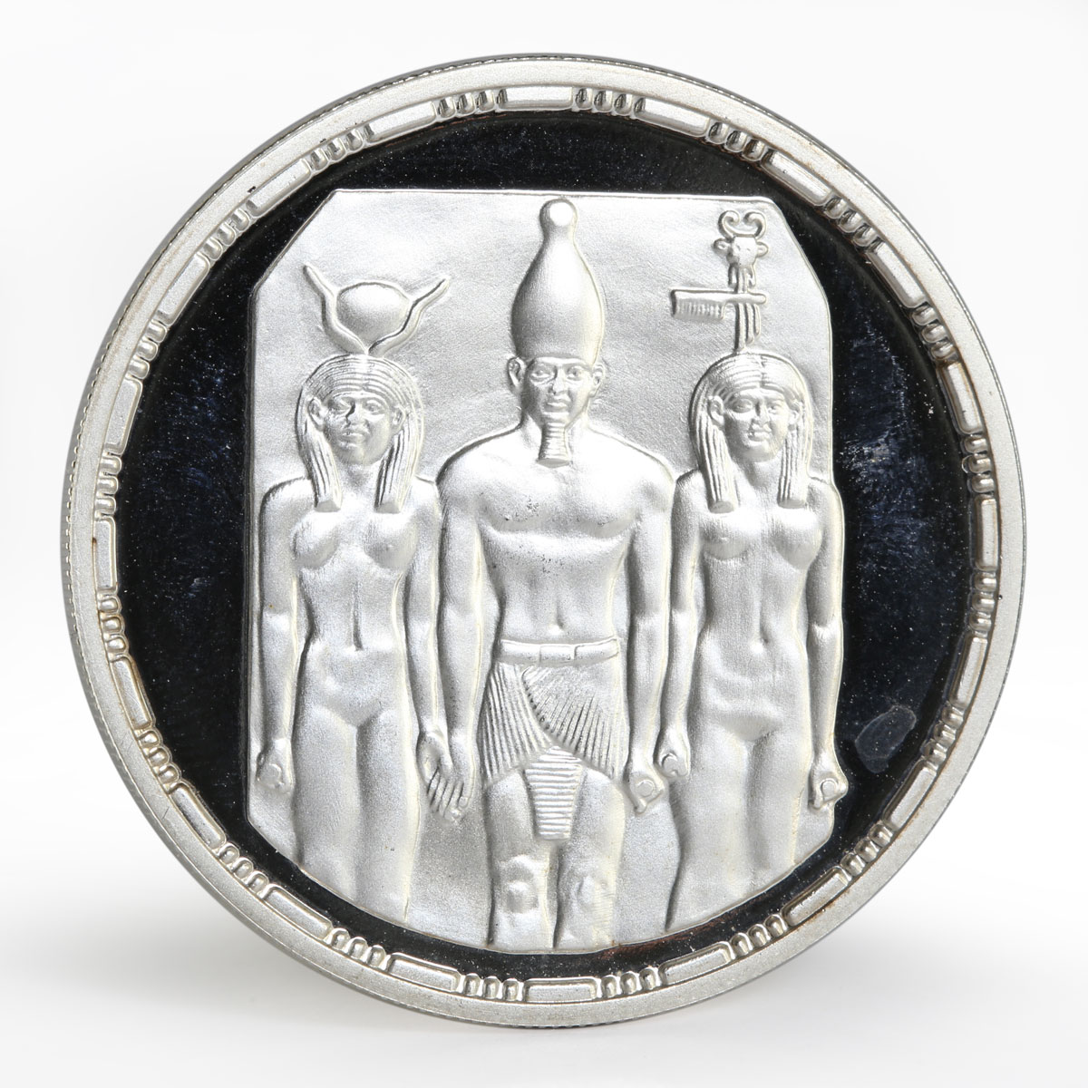 Egypt 5 pounds Three figures proof silver coin 1993
