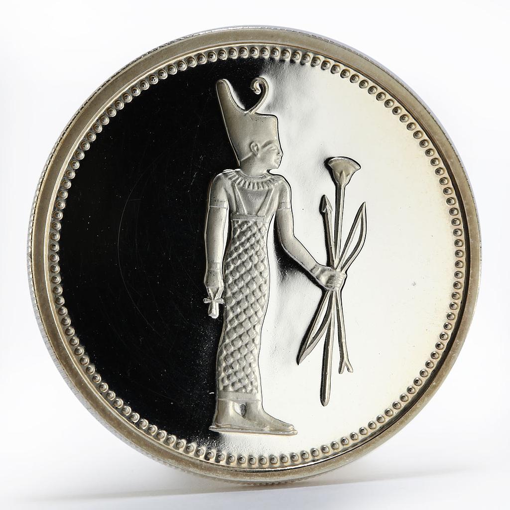 Egypt 5 pounds Standing Goddess Neith proof silver coin 1994