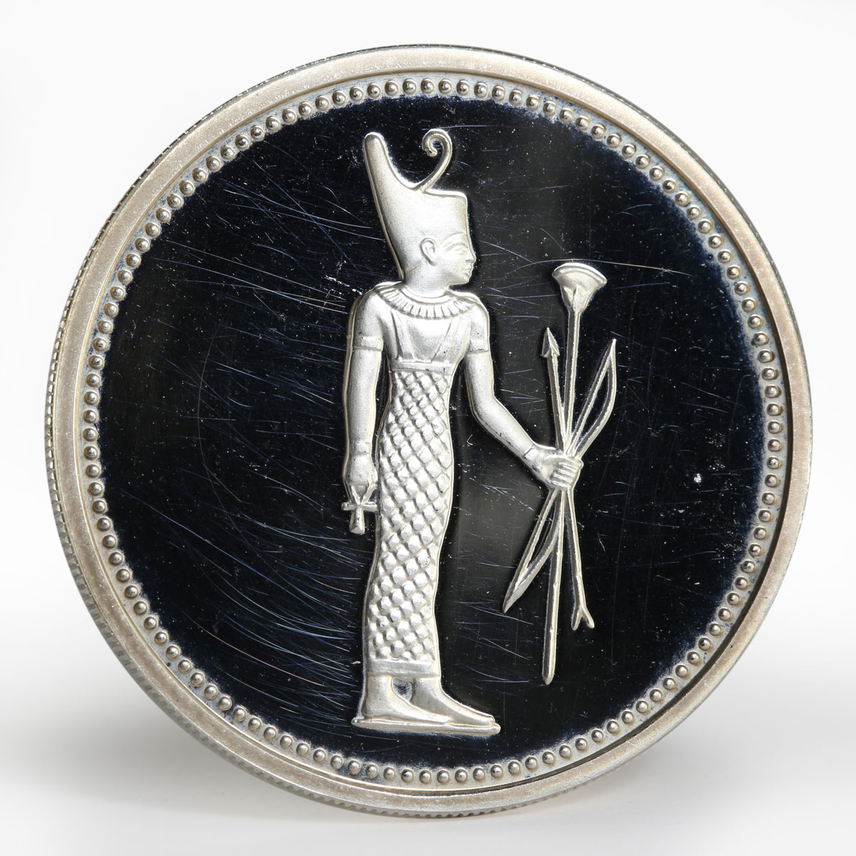 Egypt 5 pounds Standing Goddess Neith proof silver coin 1994