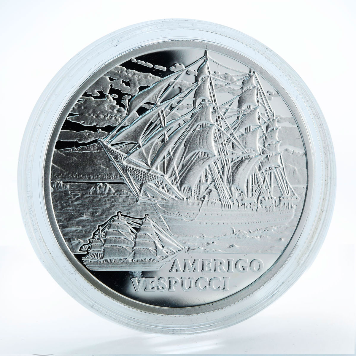 Belarus 20 roubles Sailing Ships Amerigo Vespucci Compass hologram silver 2010