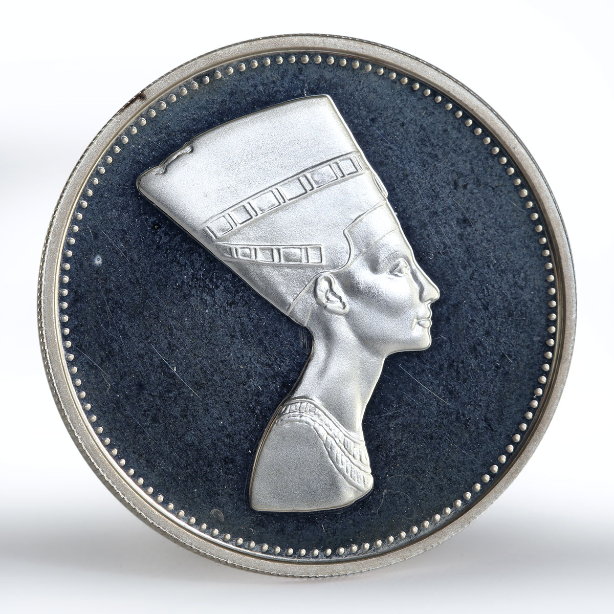 Egypt 5 pounds Bust of Nefertiti right proof silver coin 1994