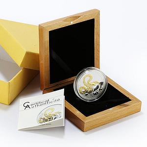 Togo 1000 francs Year of the Snake proof gilded silver coin 2013