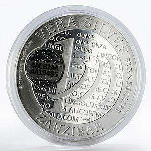 Tanzania 1000 shillings Zanzibar QR Code proof silver coin 2015