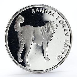 Turkey 20 lira Kangal Dog animal proof silver coin 2005