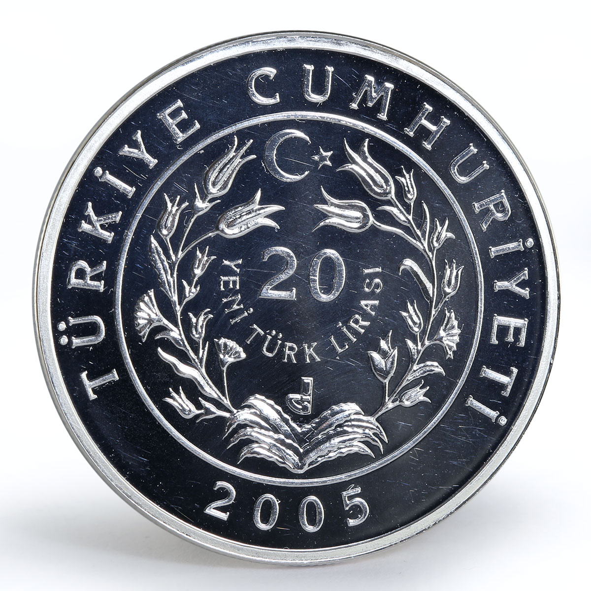 Turkey 20 lira Kangal Dog animal proof silver coin 2005