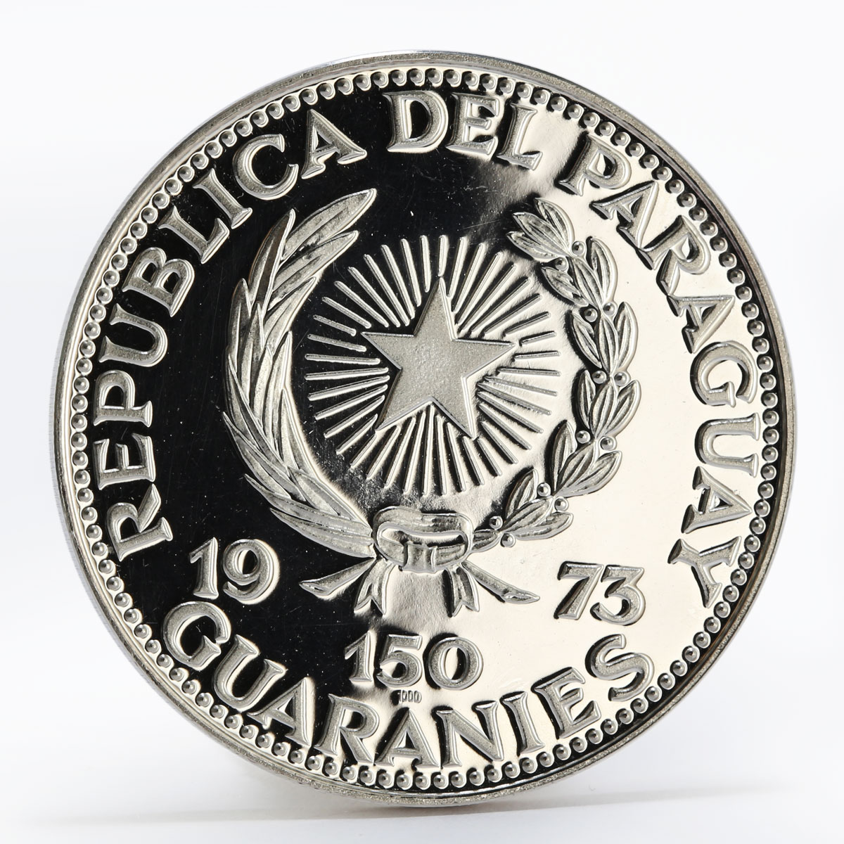 Paraguay 150 guaranies Veracruz Ceramica Vase silver coin 1973