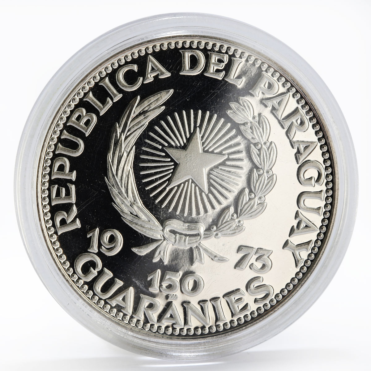 Paraguay 150 guaranies Veracruz Ceramica Vase silver coin 1973