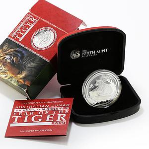 Australia 1 dollar Lunar Calendar II series Year of Tiger silver coin 2010