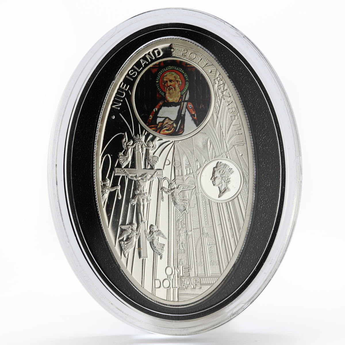 Niue 1 dollar Gothic Cathedrals Barcelona Cathedral silver color coin 2011