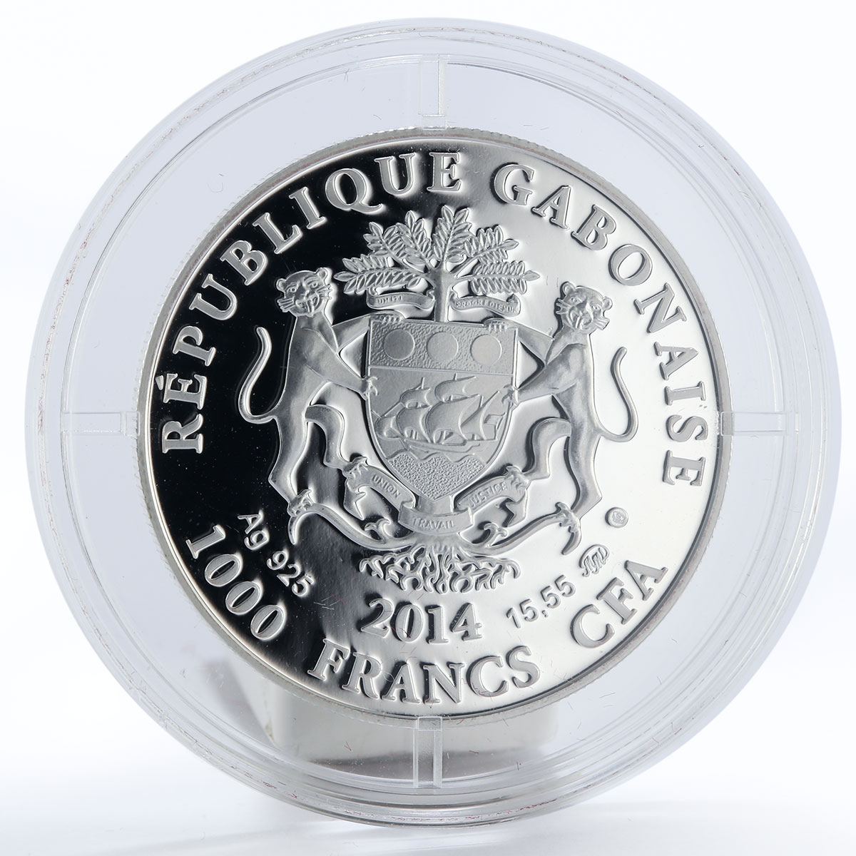 Gabon 1000 francs Zodiac Pisces proof silver coin 2014