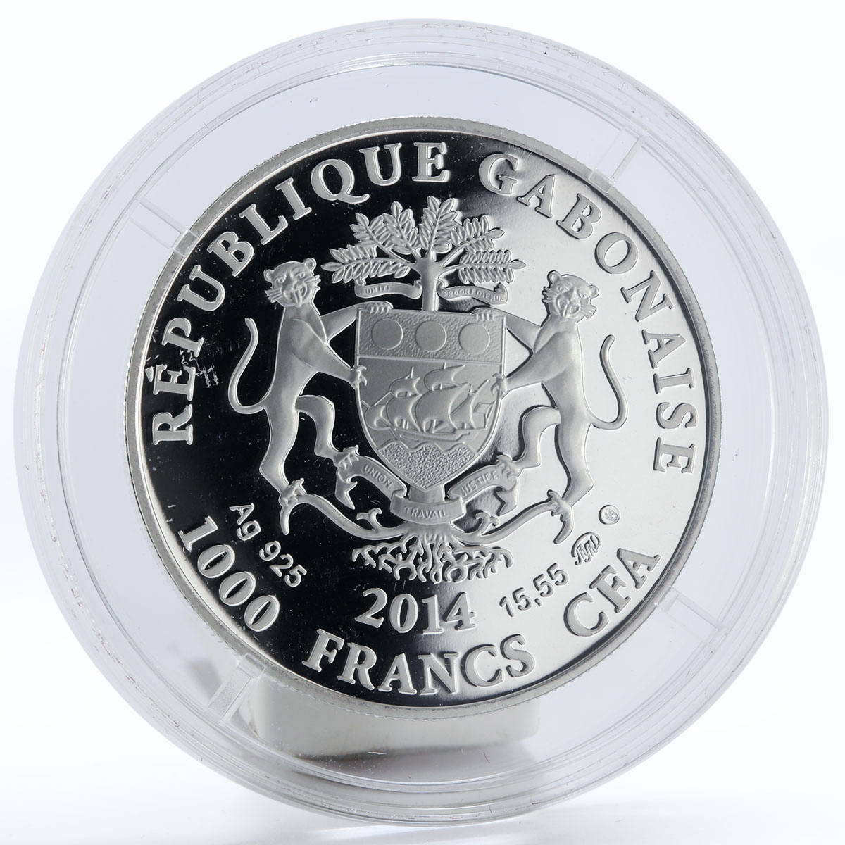 Gabon 1000 francs Zodiac Sagittarius proof silver coin 2014