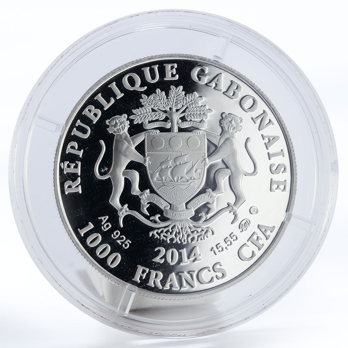 Gabon 1000 francs Zodiac Leo proof silver coin 2014