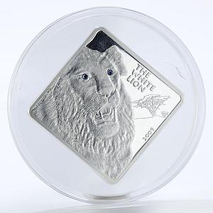 Malawi 50 kwacha African Wildlife White Lion Fauna proof silver coin 2009