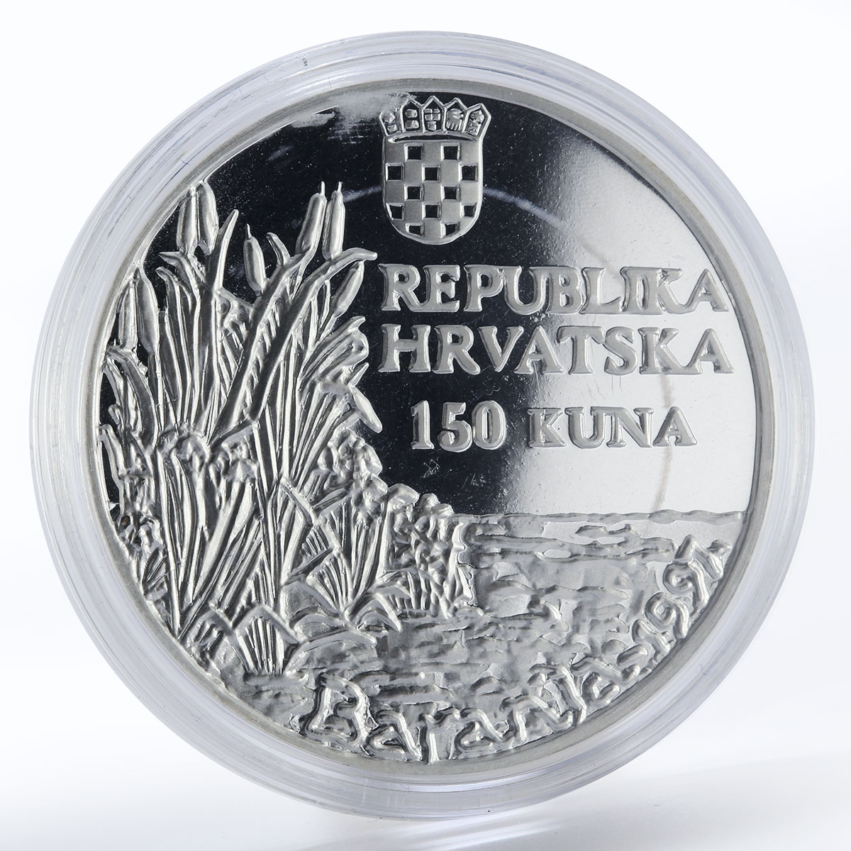 Croatia 150 kuna Baranja region White-Tailed Eagle bird proof silver coin 1997