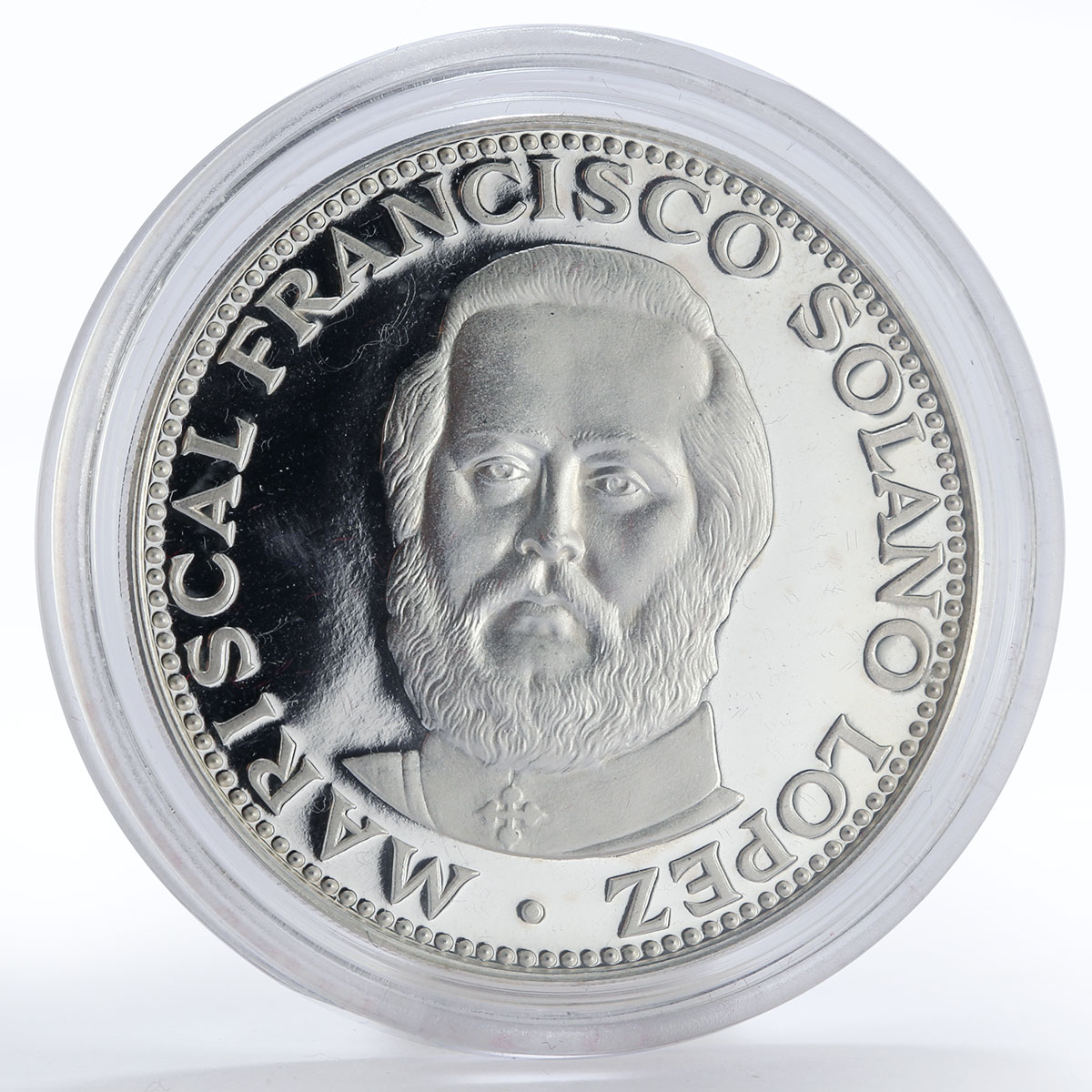 Paraguay 150 guaranies Francisco Solano Lopez arms silver coin 1973