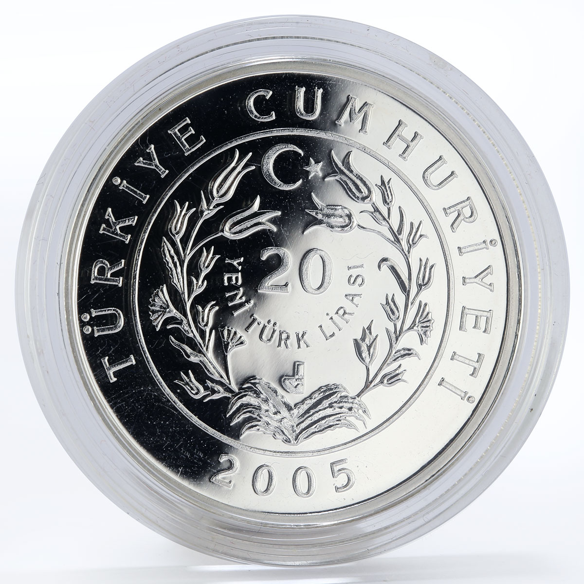 Turkey 20 lira Five-toed Jerboa animal proof silver coin 2005