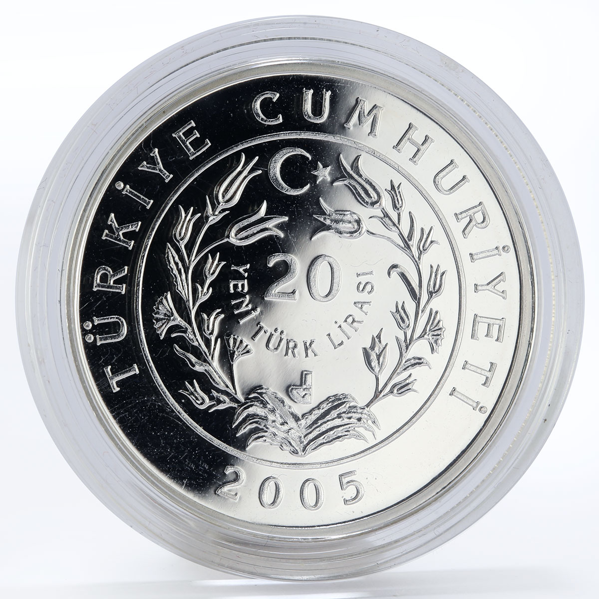 Turkey 20 lira Five-toed Jerboa animal proof silver coin 2005