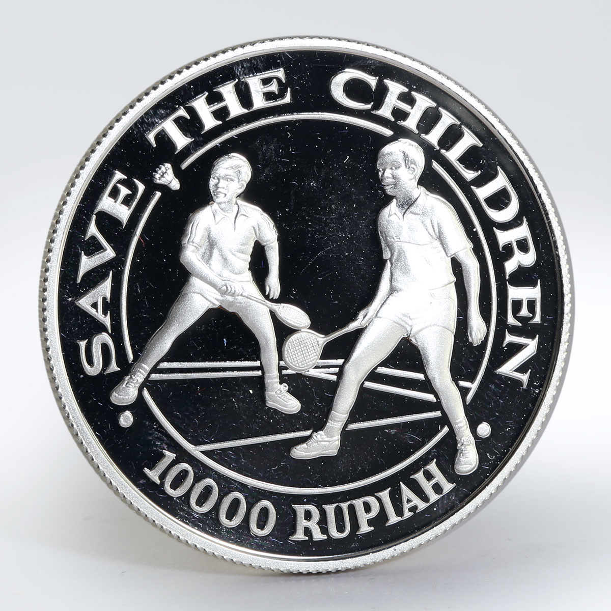 Indonesia 10 000 Rupiah Save the Children proof silver coin 1990