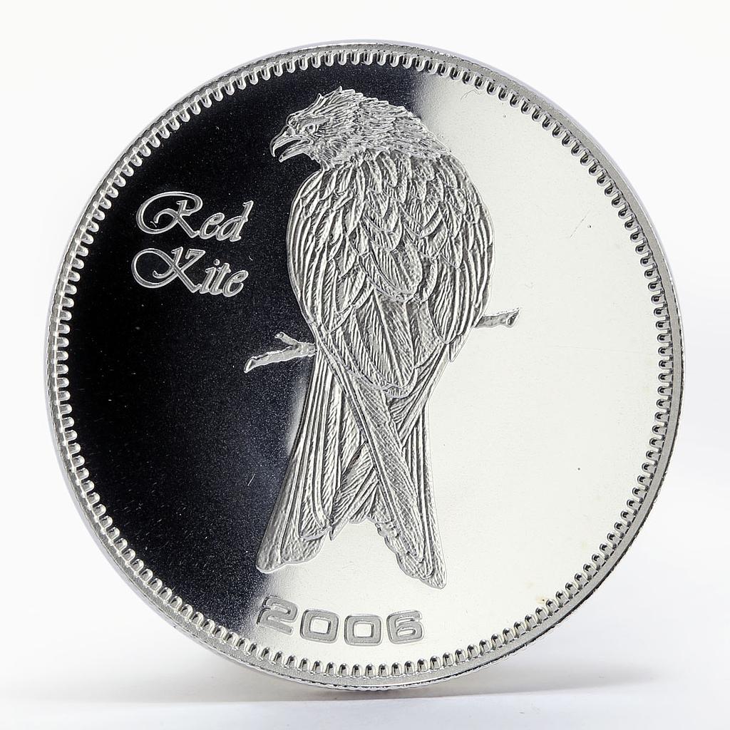 Cape Verde 50 escudos World Wildlife Fund series Red Kite Bird silver coin 2006