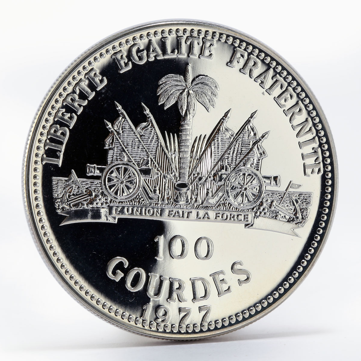 Haiti 100 Gourdes Sadat-Begin Peace Talks proof silver coin 1977